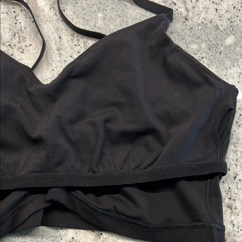 Offline by aarie Black Rouched Front Sports Bra - Picture 4 of 4